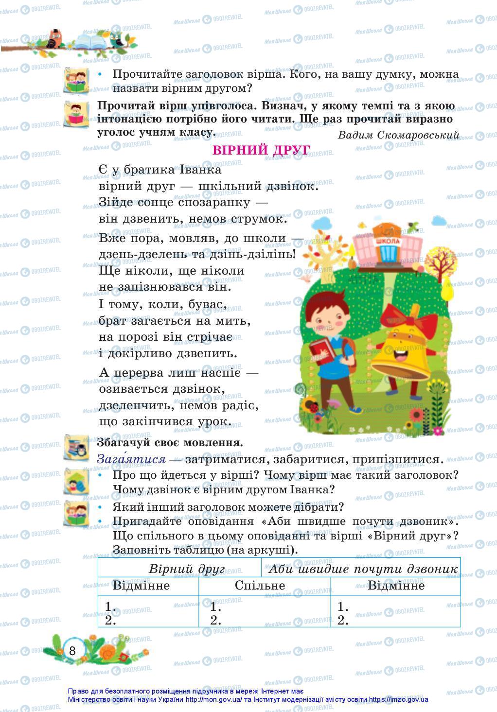 Учебники Укр мова 3 класс страница 8