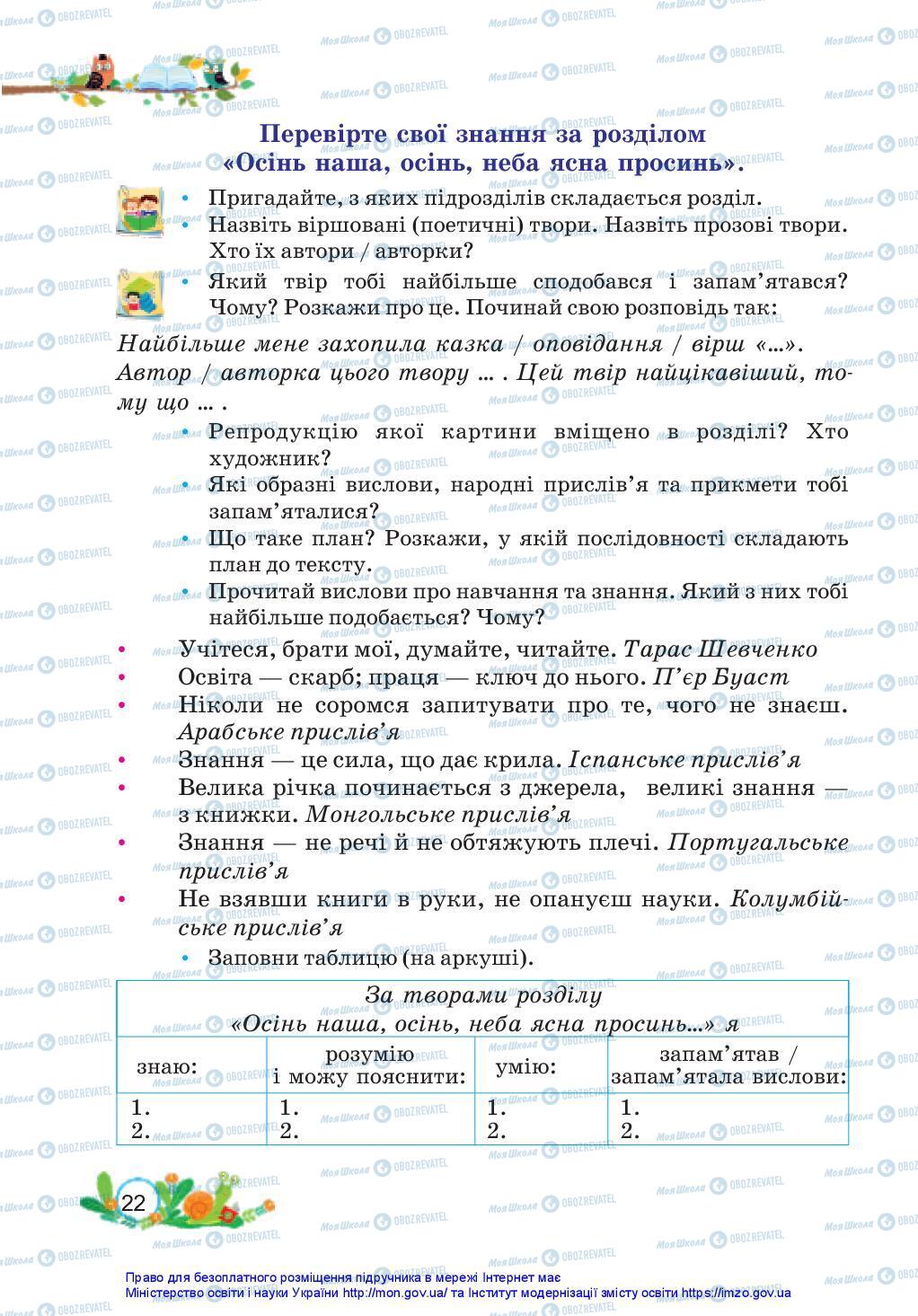 Учебники Укр мова 3 класс страница 22