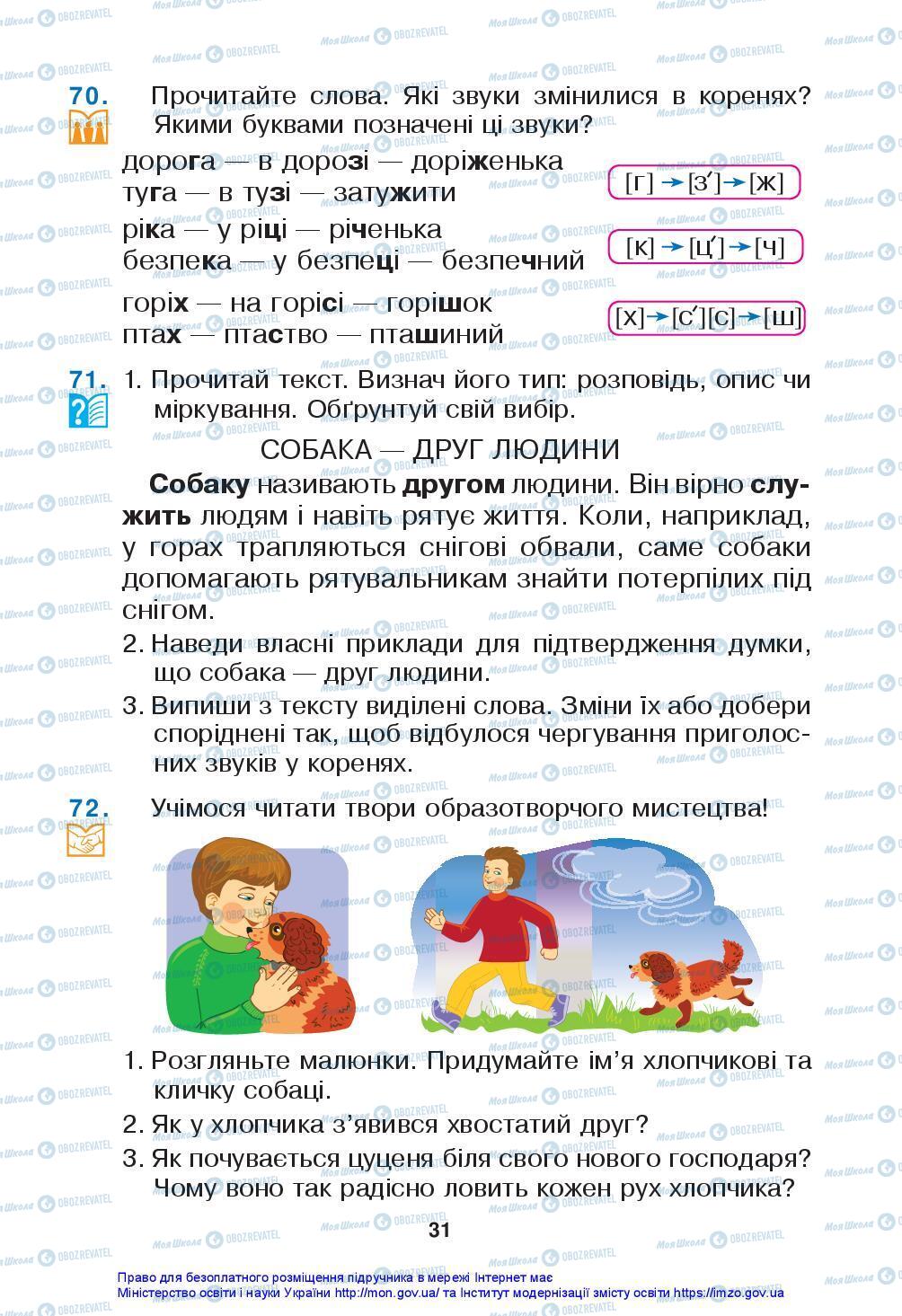 Підручники Українська мова 3 клас сторінка 31