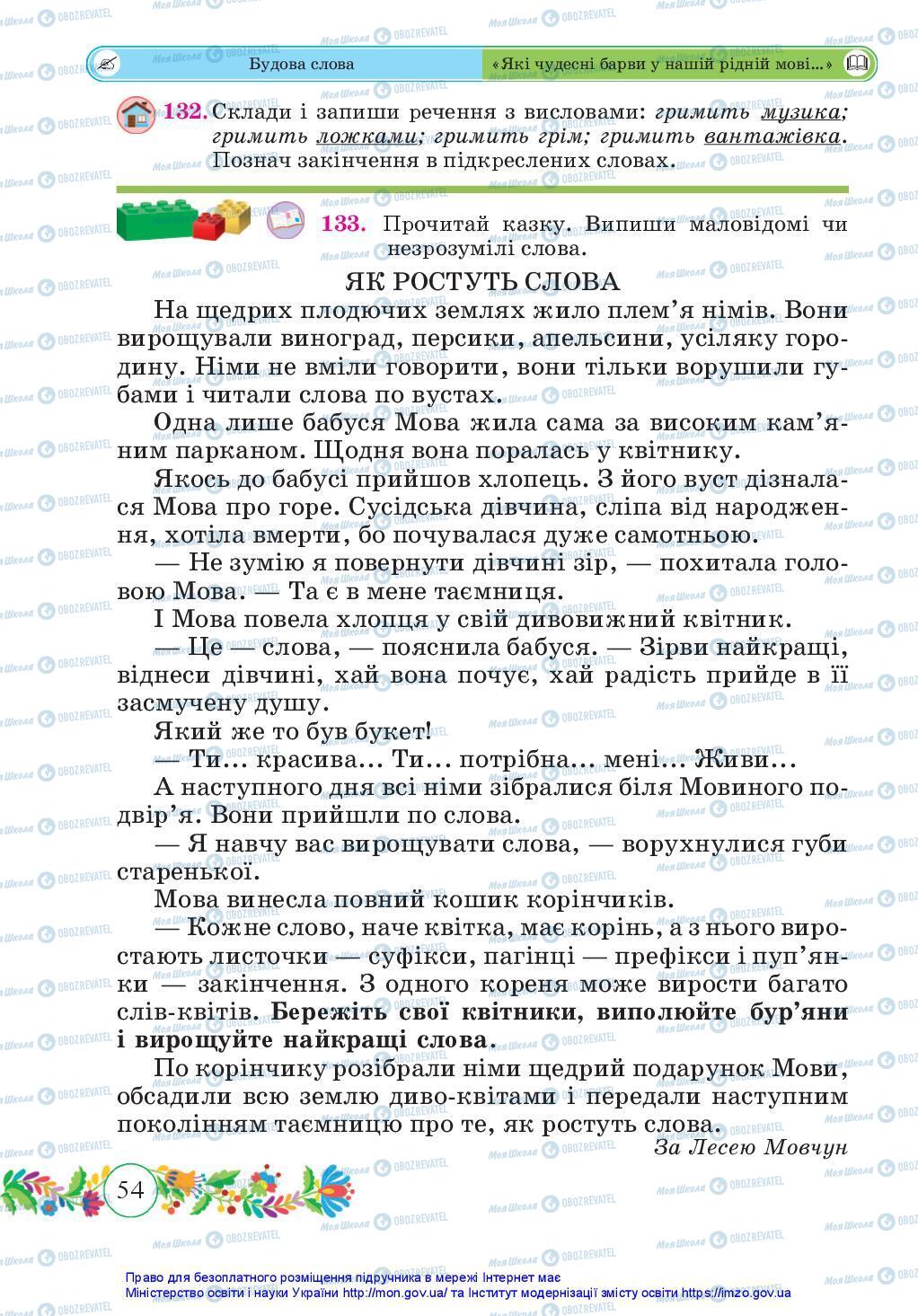 Підручники Українська мова 3 клас сторінка 54