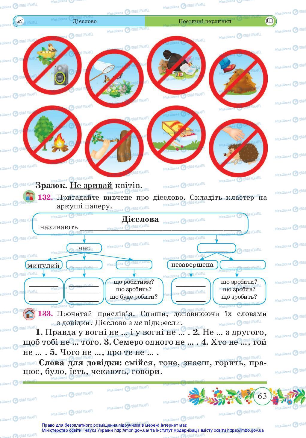 Підручники Українська мова 3 клас сторінка 63