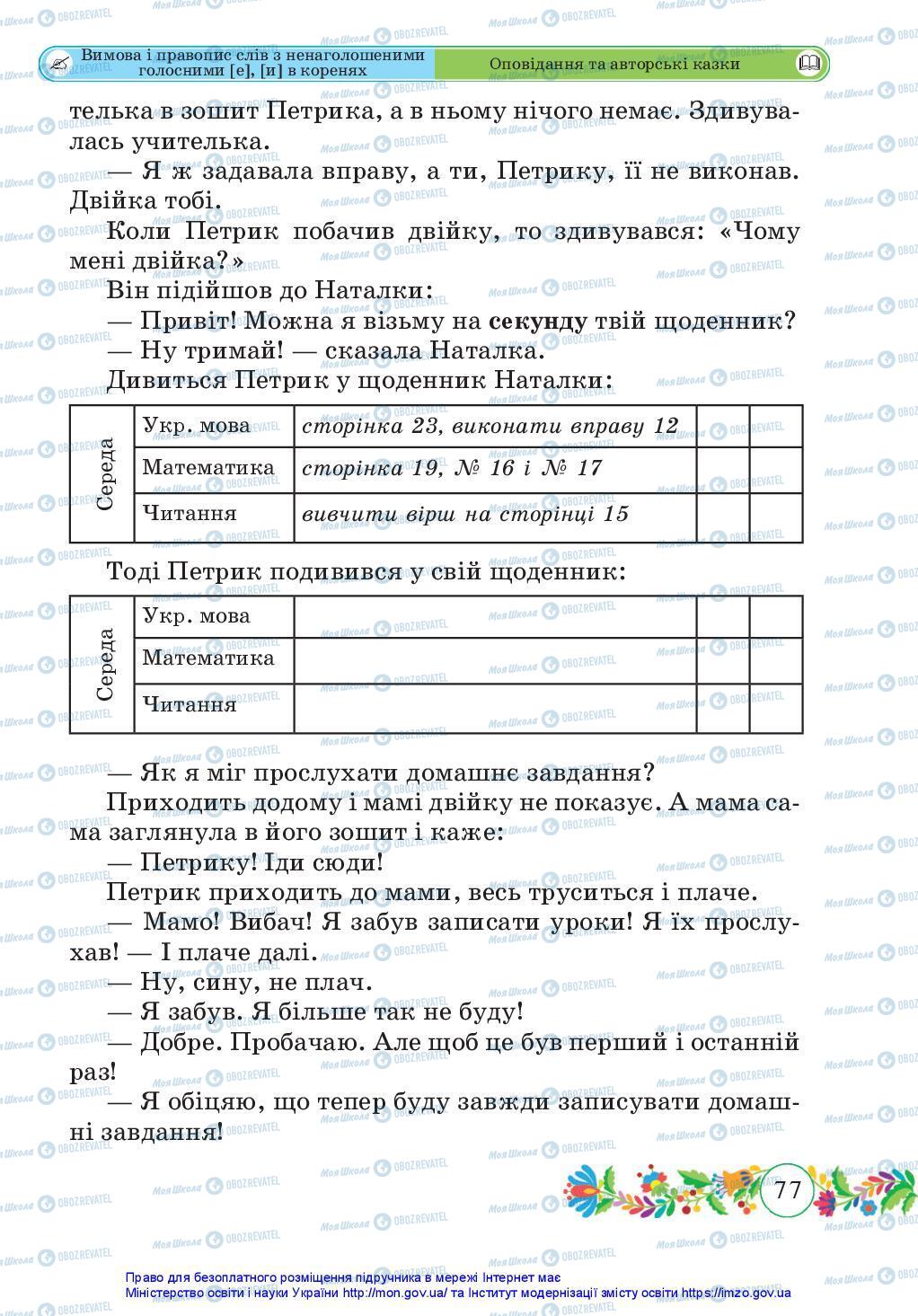Учебники Укр мова 3 класс страница 77