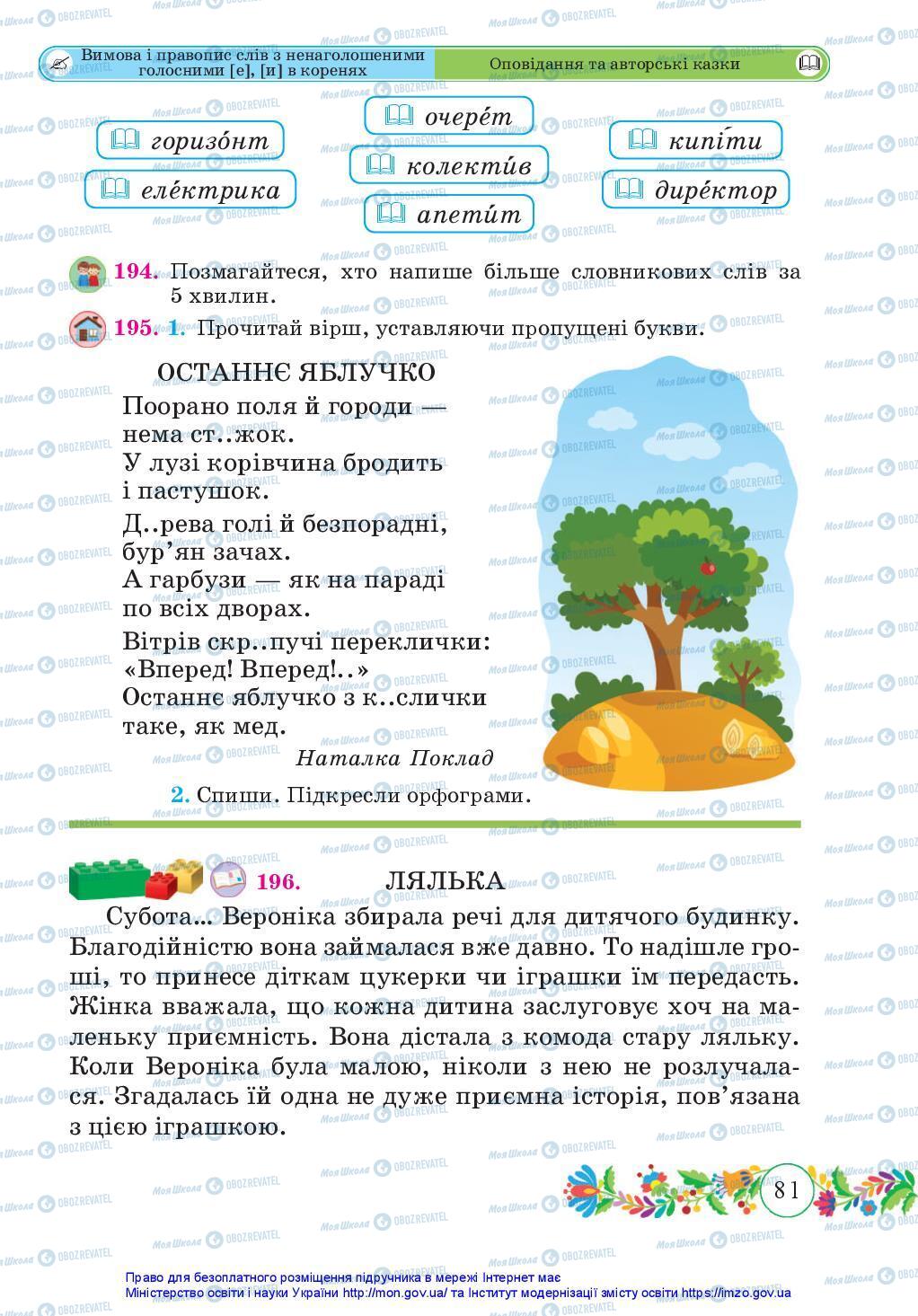 Підручники Українська мова 3 клас сторінка 81