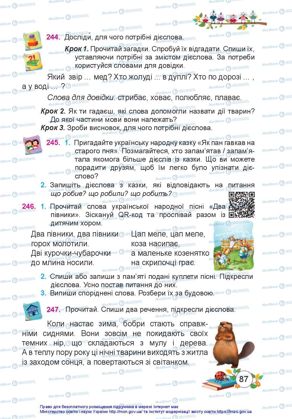 Підручники Українська мова 3 клас сторінка 87