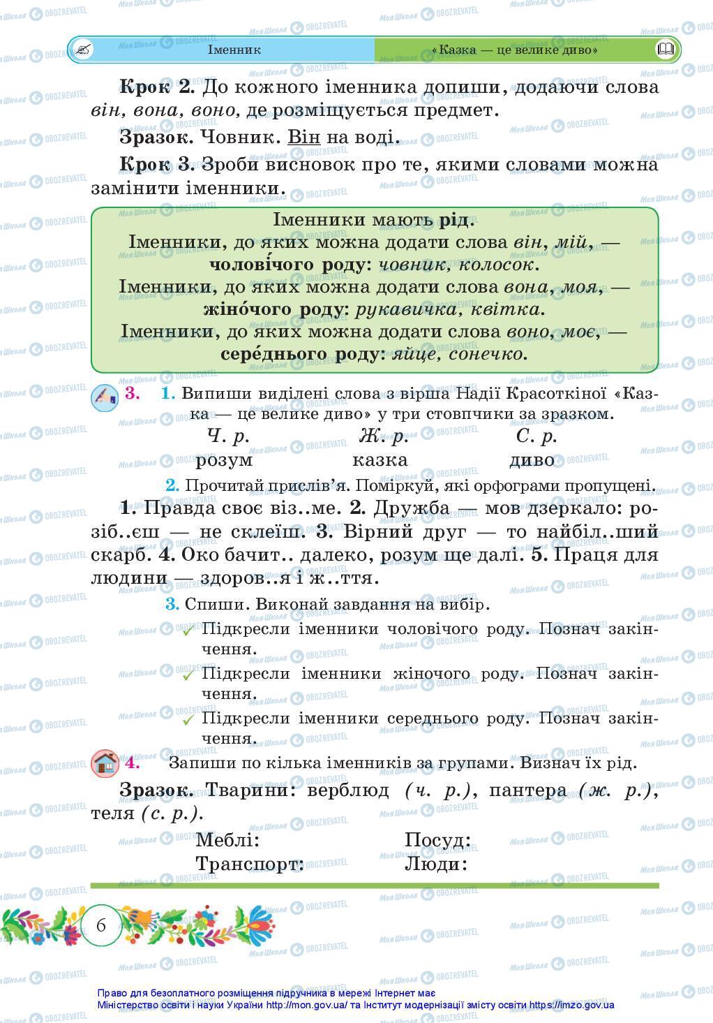 Підручники Українська мова 3 клас сторінка 6