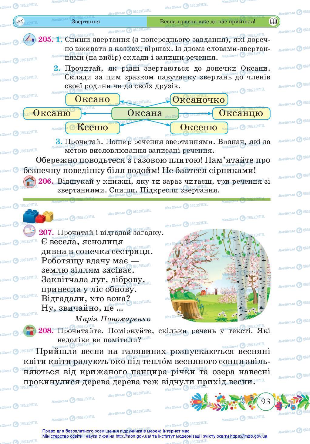 Підручники Українська мова 3 клас сторінка 93