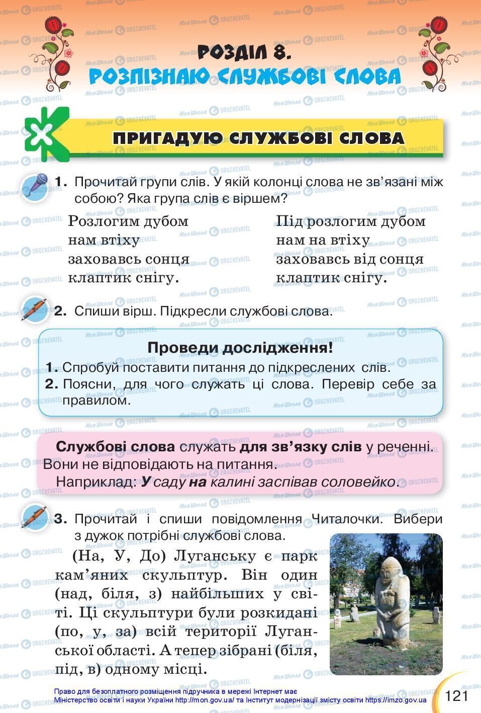 Підручники Українська мова 3 клас сторінка 121