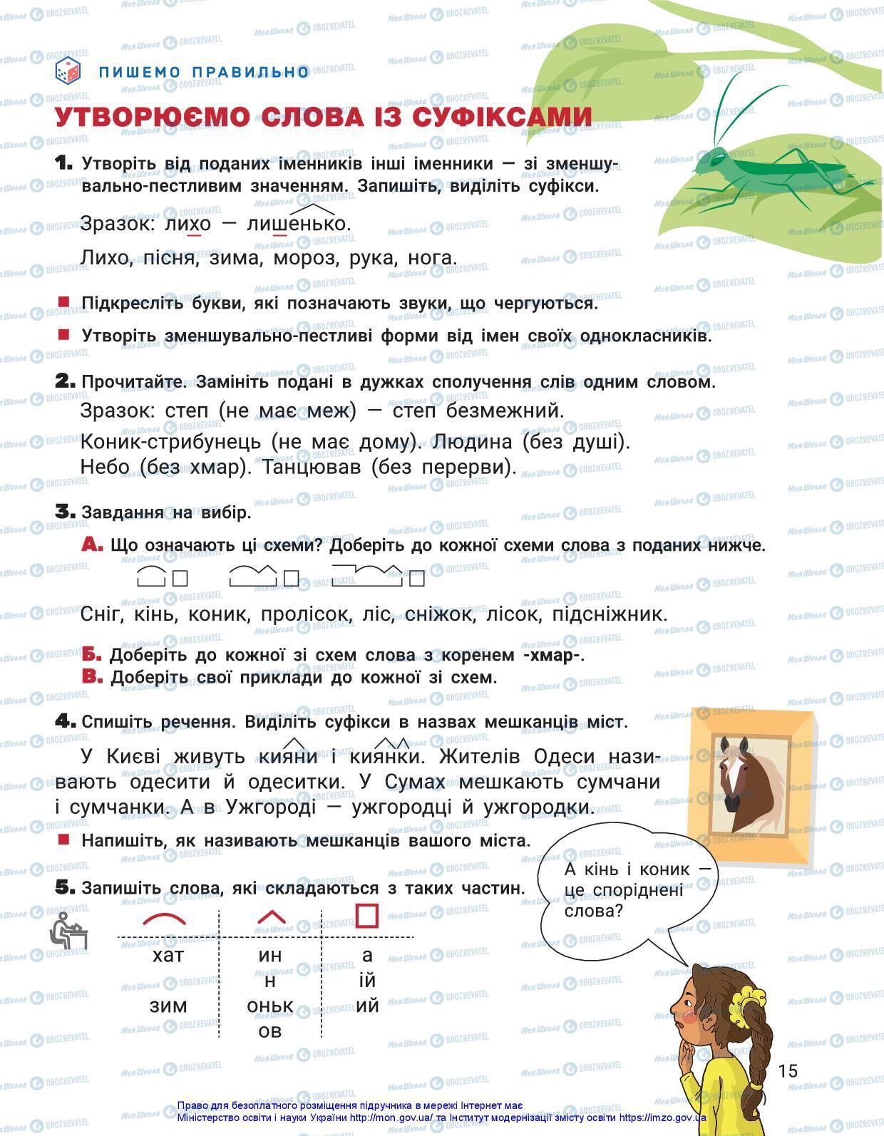 Підручники Українська мова 3 клас сторінка 15