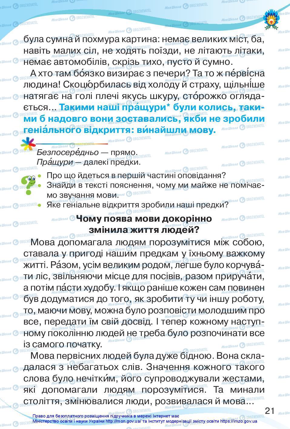 Підручники Українська мова 3 клас сторінка 21