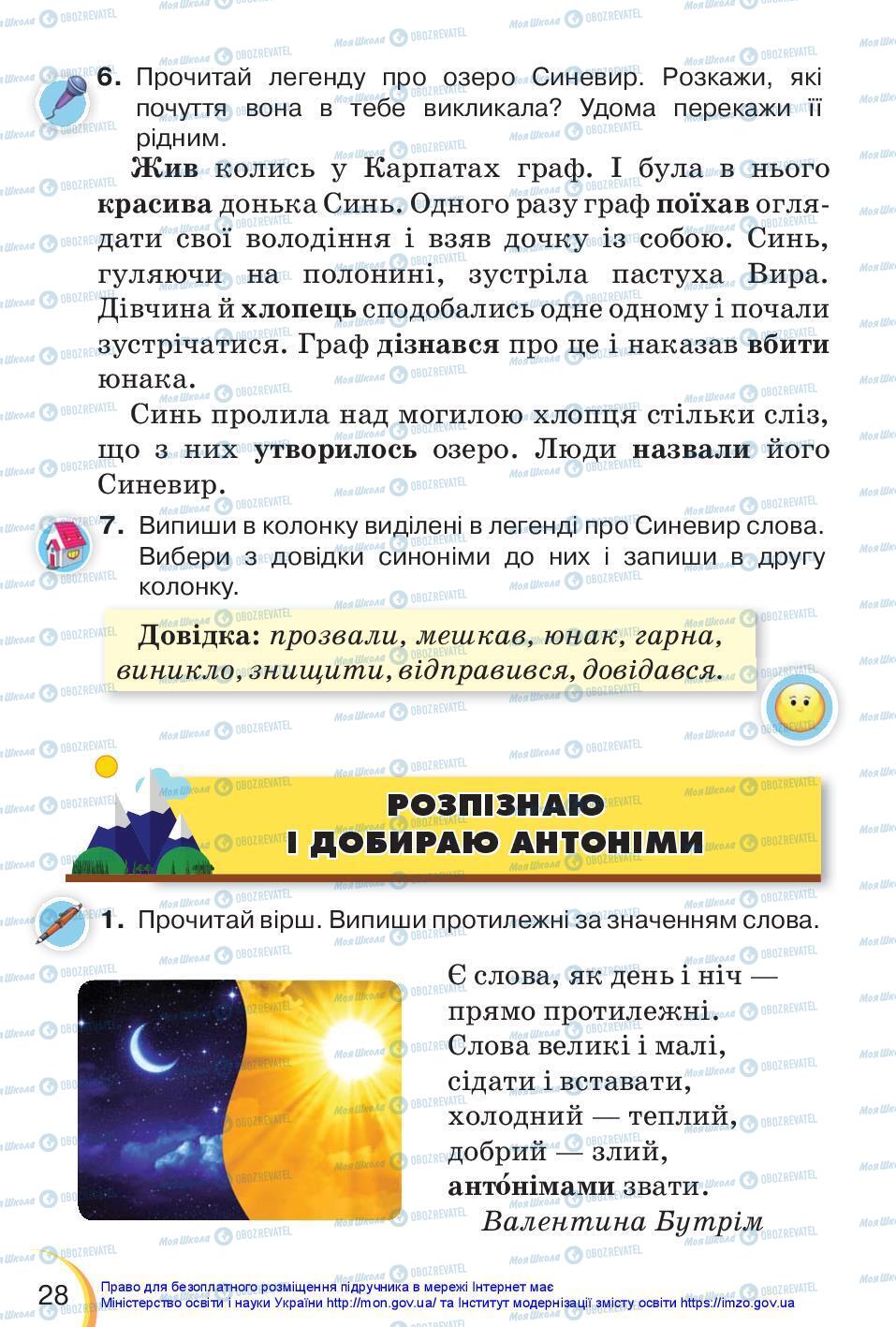 Підручники Українська мова 3 клас сторінка 28