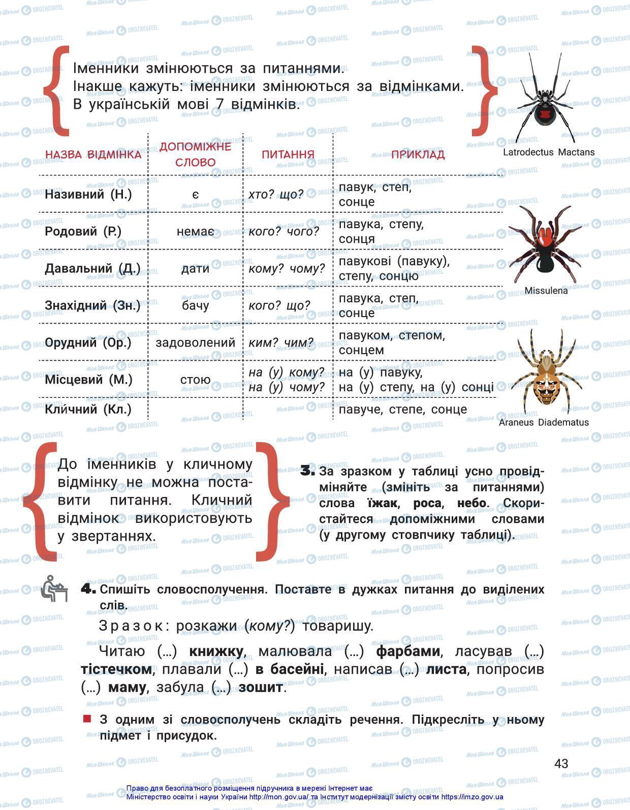 Підручники Українська мова 3 клас сторінка 43