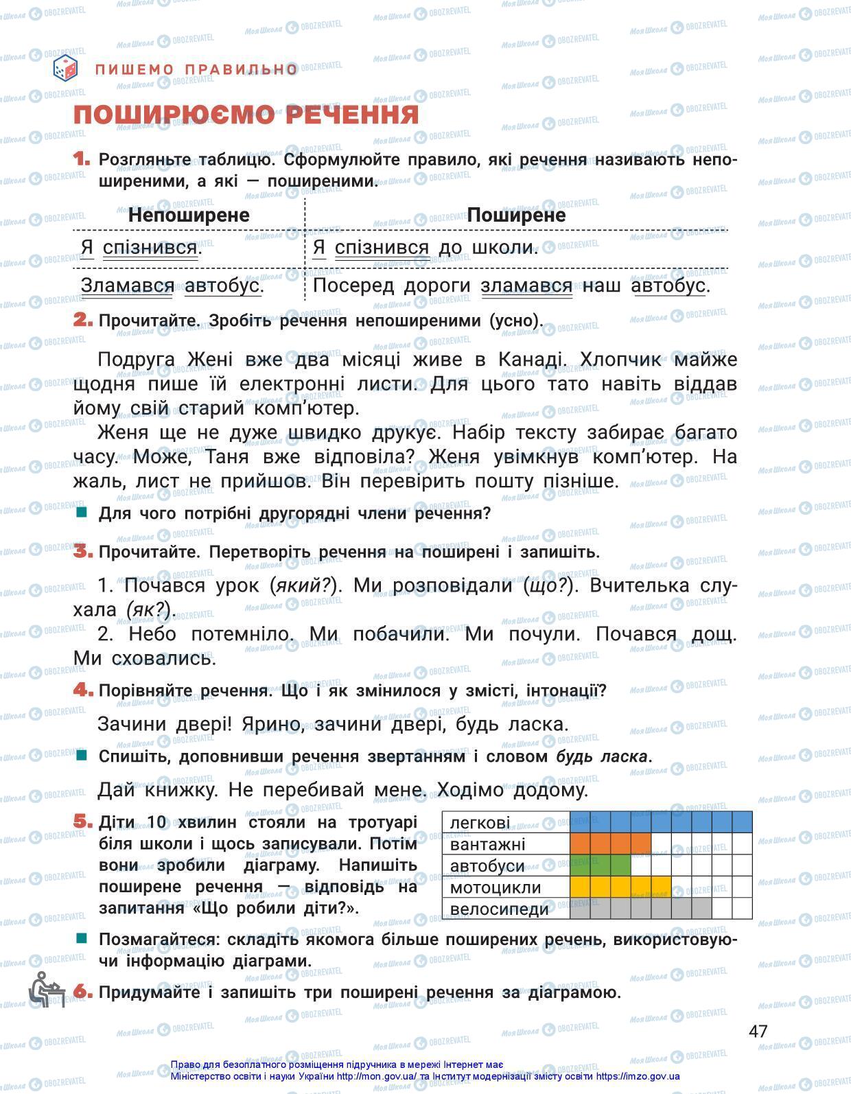 Учебники Укр мова 3 класс страница 47