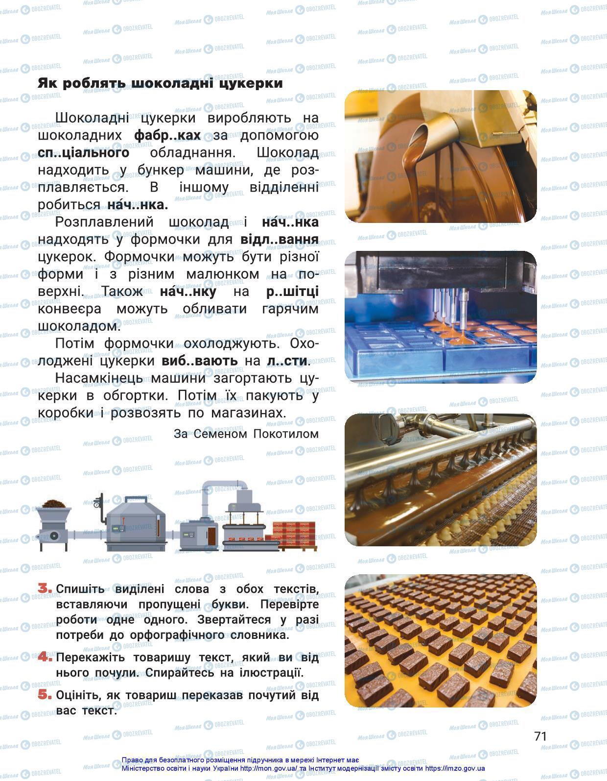 Підручники Українська мова 3 клас сторінка 71