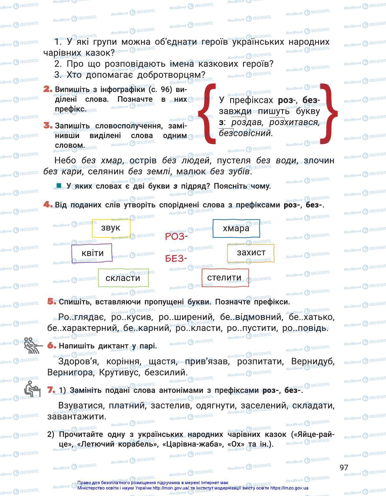 Підручники Українська мова 3 клас сторінка 97