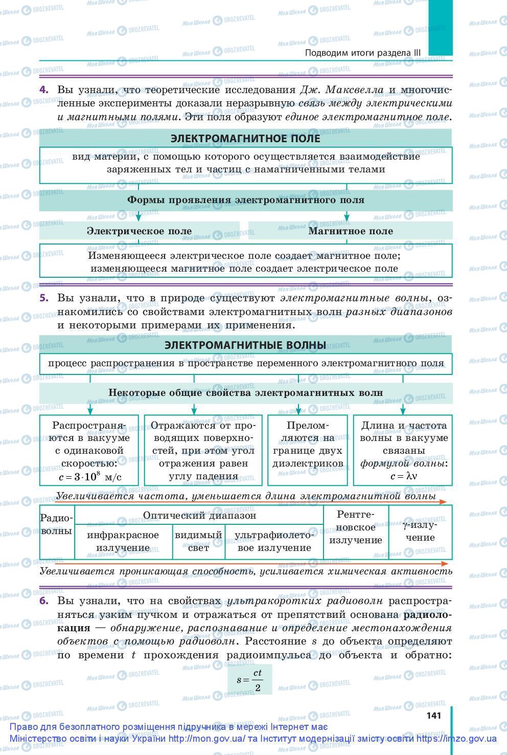 Підручники Фізика 9 клас сторінка 141