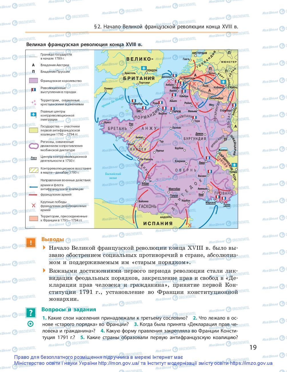 Підручники Всесвітня історія 9 клас сторінка 19