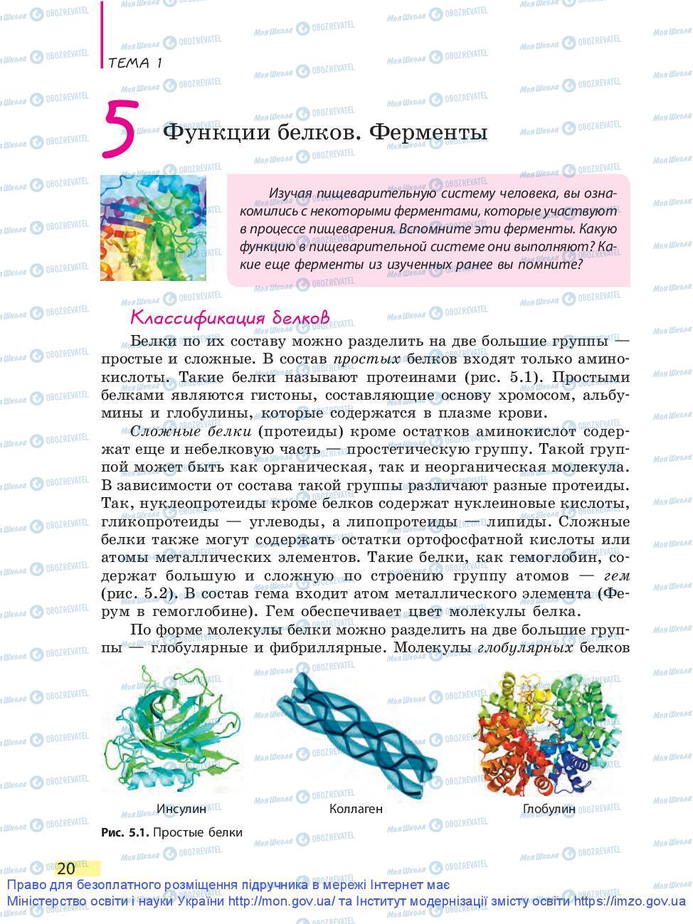 Підручники Біологія 9 клас сторінка 20