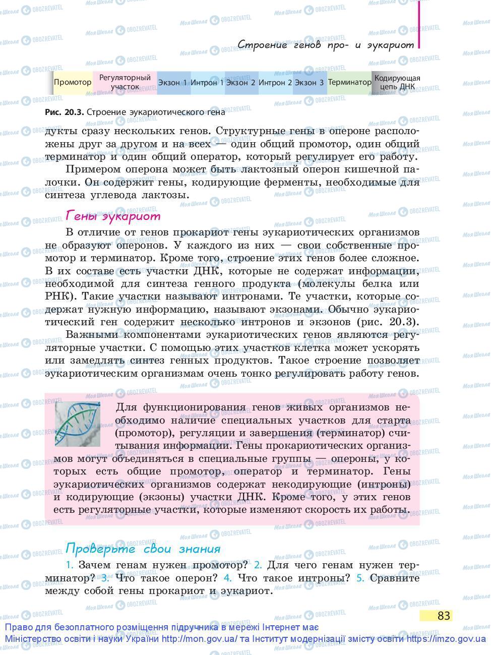 Підручники Біологія 9 клас сторінка 83