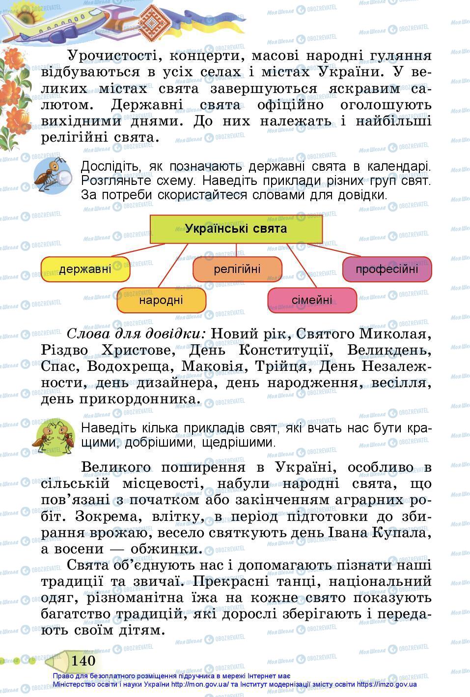 Підручники Я досліджую світ 3 клас сторінка 140