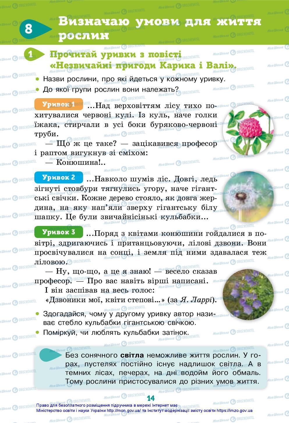 Підручники Я досліджую світ 3 клас сторінка 14