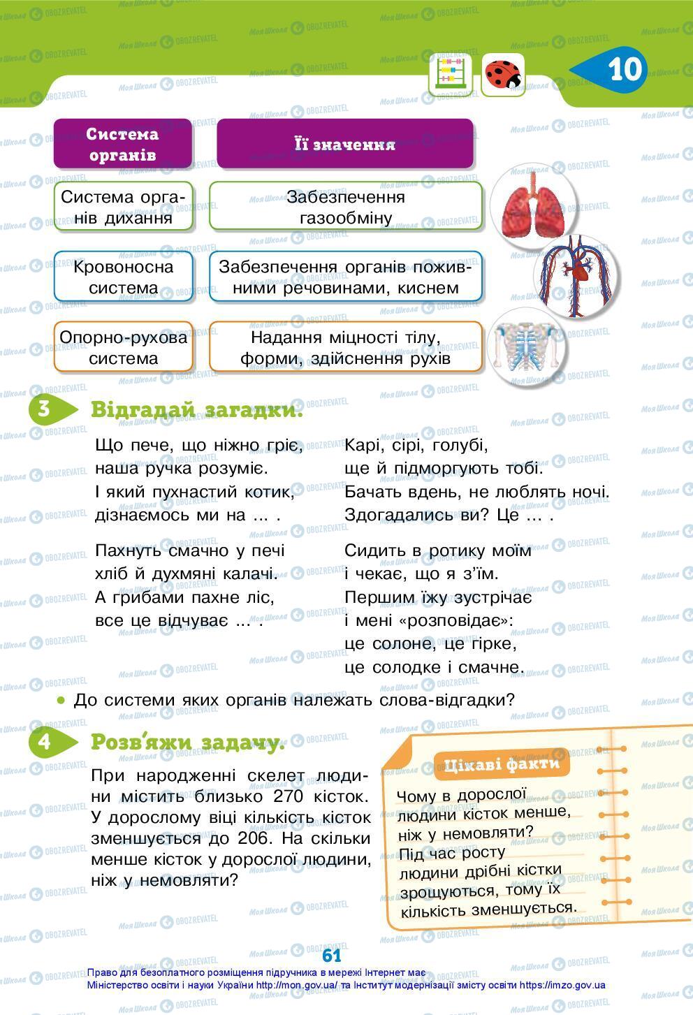 Підручники Я досліджую світ 3 клас сторінка 61