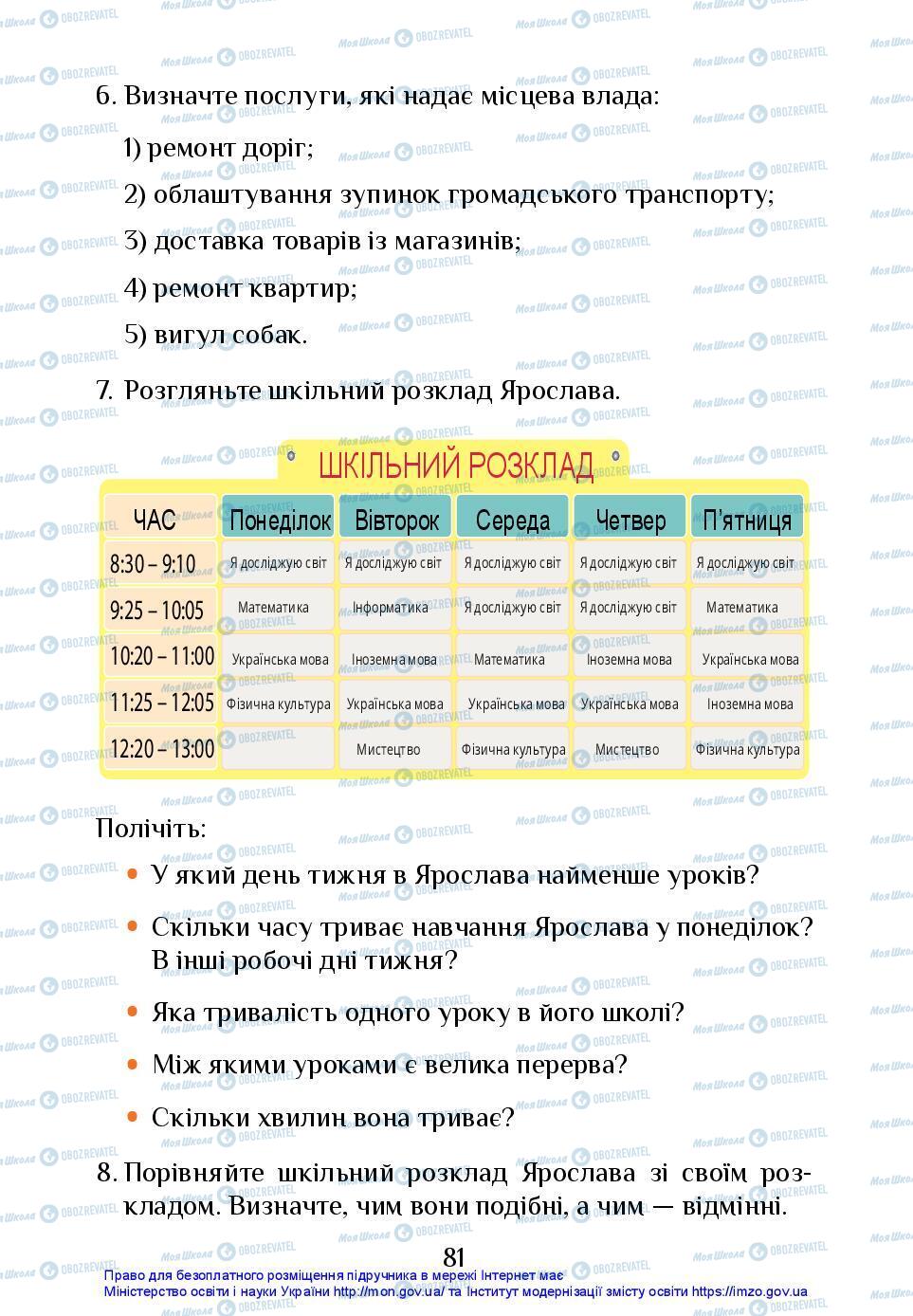 Підручники Я досліджую світ 3 клас сторінка 81