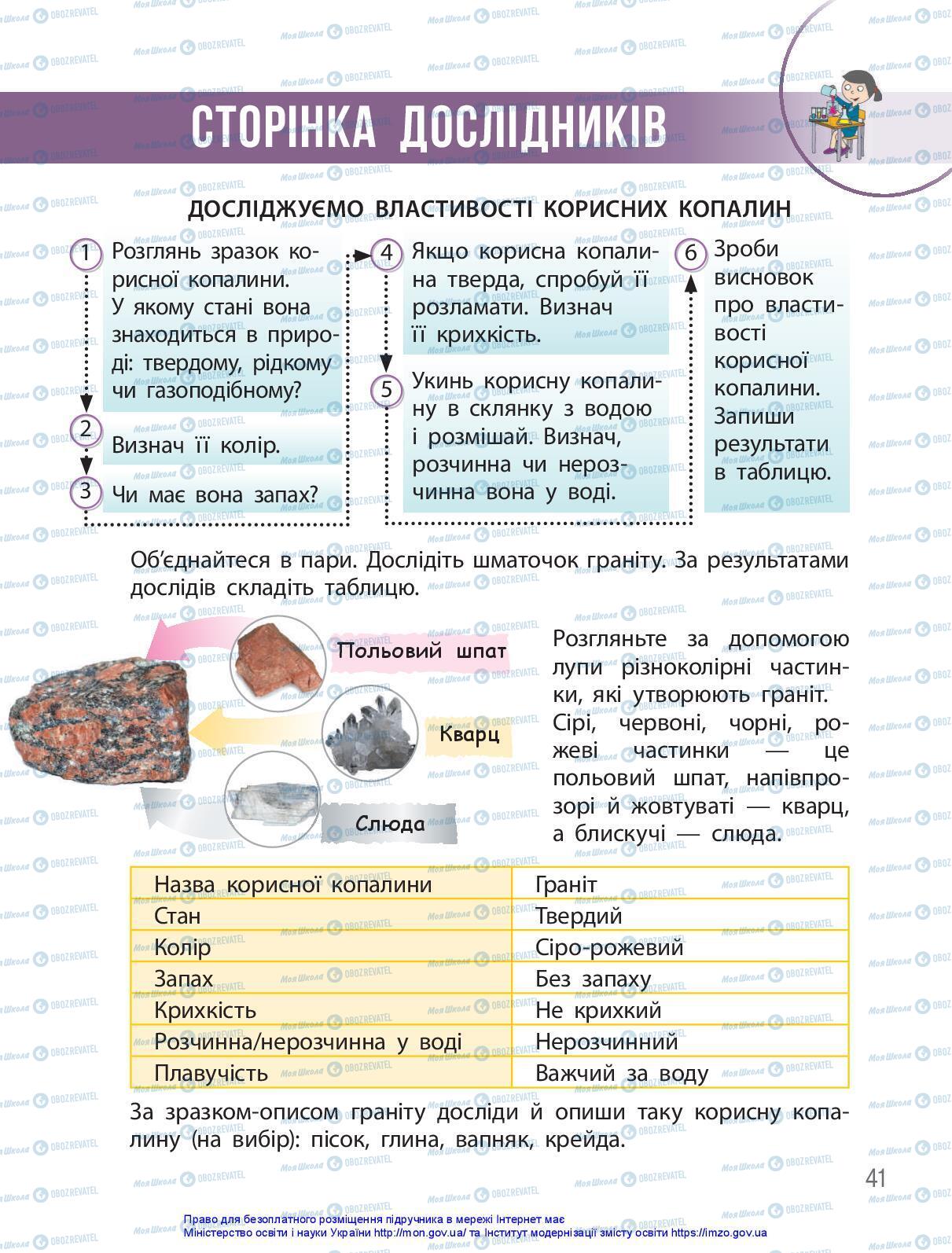 Підручники Я досліджую світ 3 клас сторінка 41