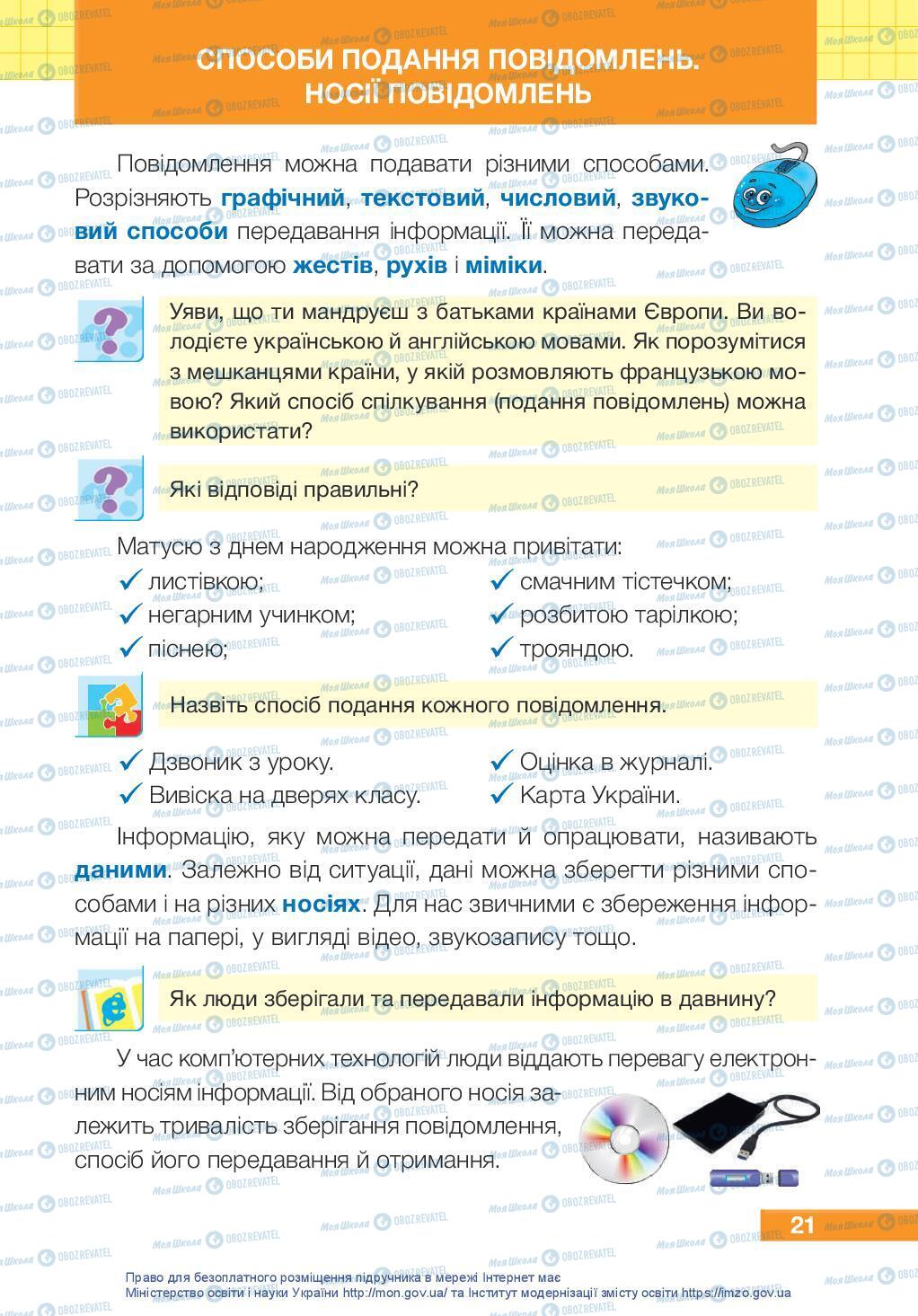 Підручники Я досліджую світ 3 клас сторінка 21