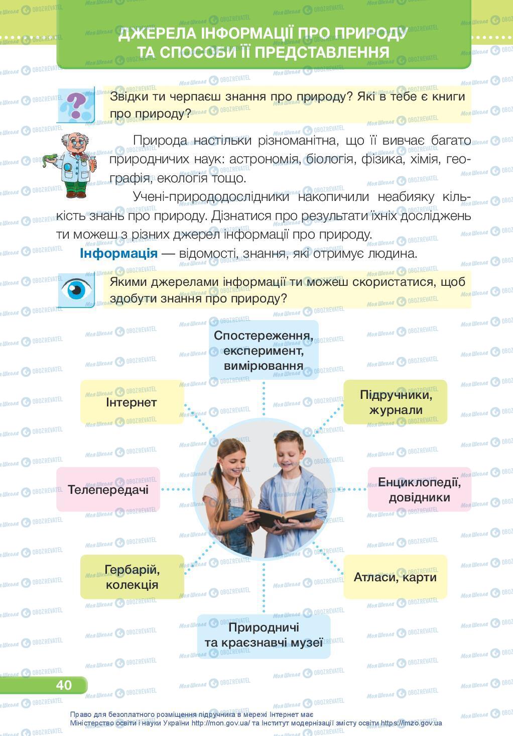 Підручники Я досліджую світ 3 клас сторінка 40