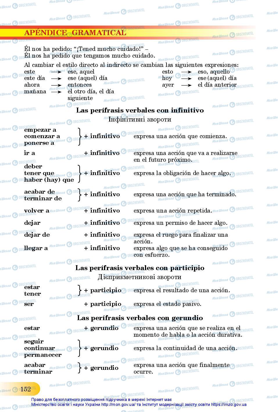 Учебники Испанский язык 11 класс страница 152