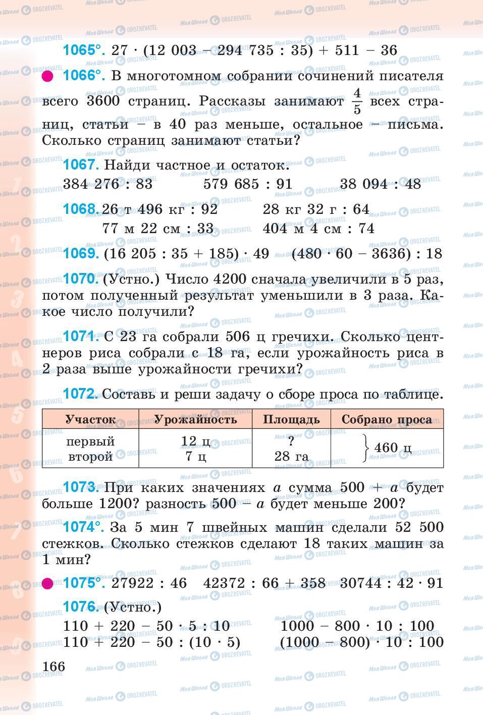 Учебники Математика 4 класс страница 166