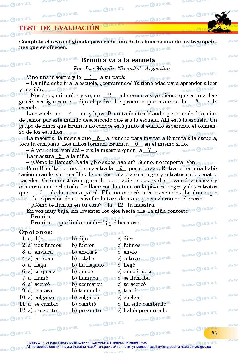 Підручники Іспанська мова 11 клас сторінка 35