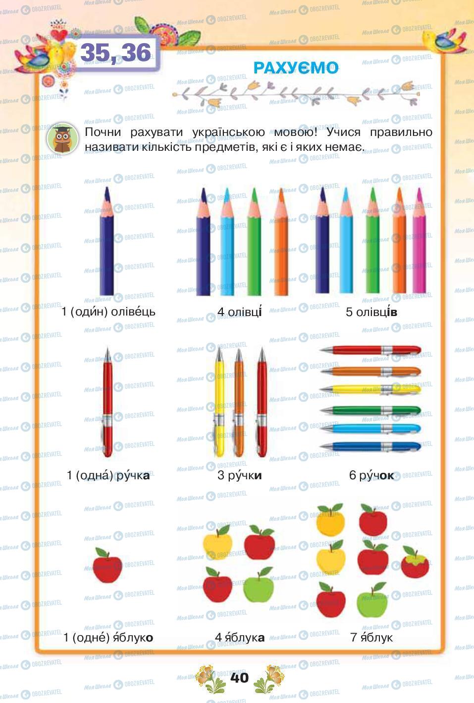 Учебники Укр мова 1 класс страница 40