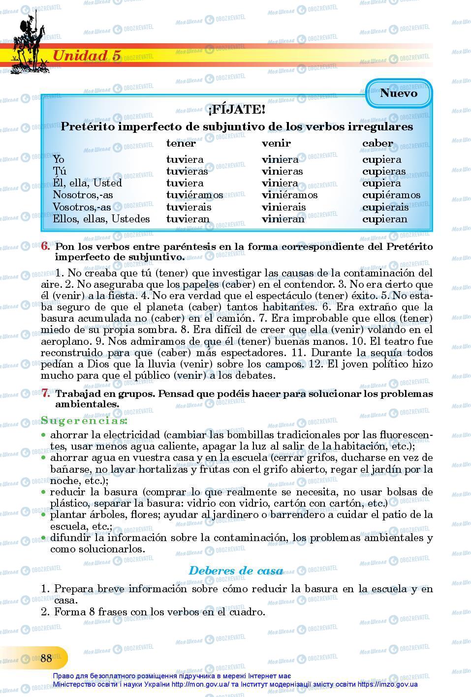 Підручники Іспанська мова 11 клас сторінка 88