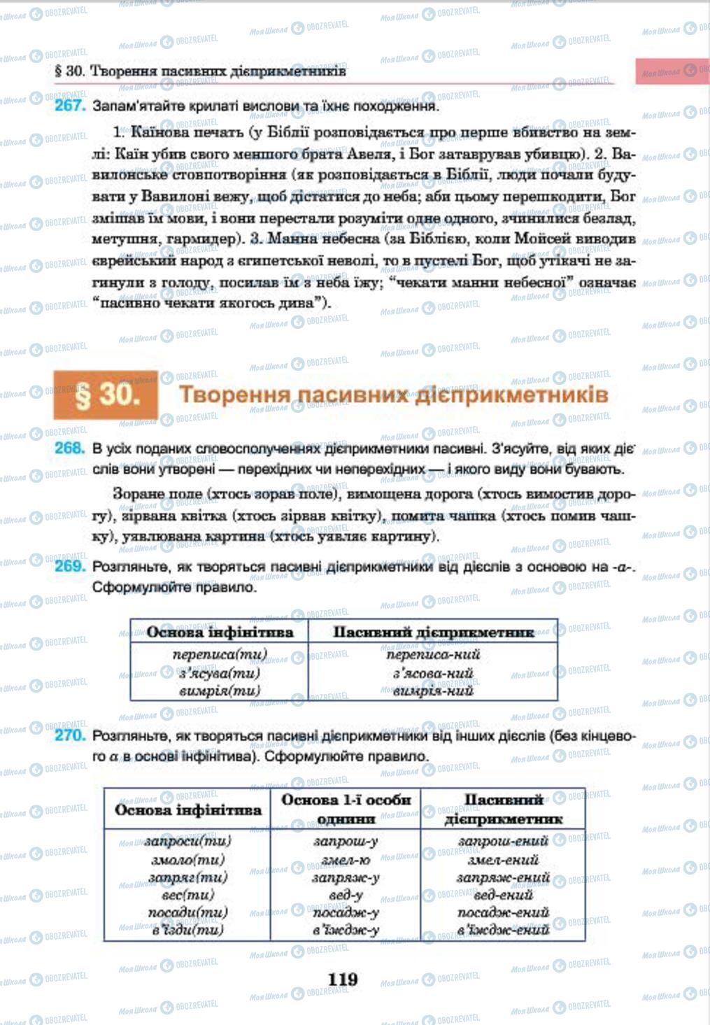 Підручники Українська мова 7 клас сторінка 119