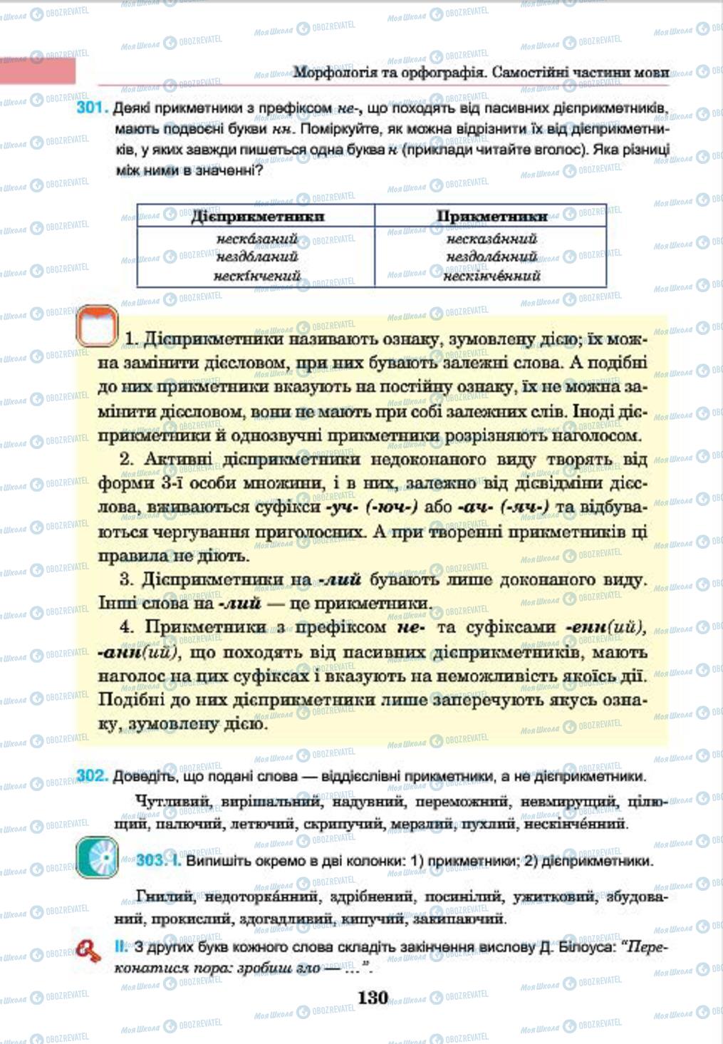 Учебники Укр мова 7 класс страница 130