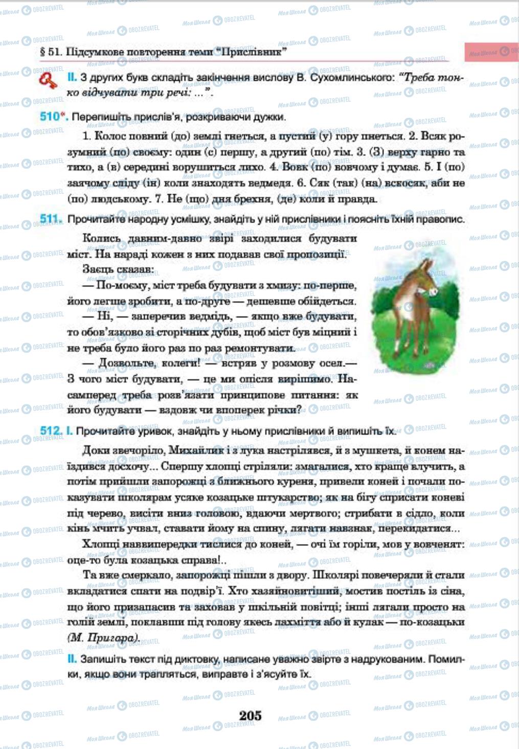 Підручники Українська мова 7 клас сторінка 205