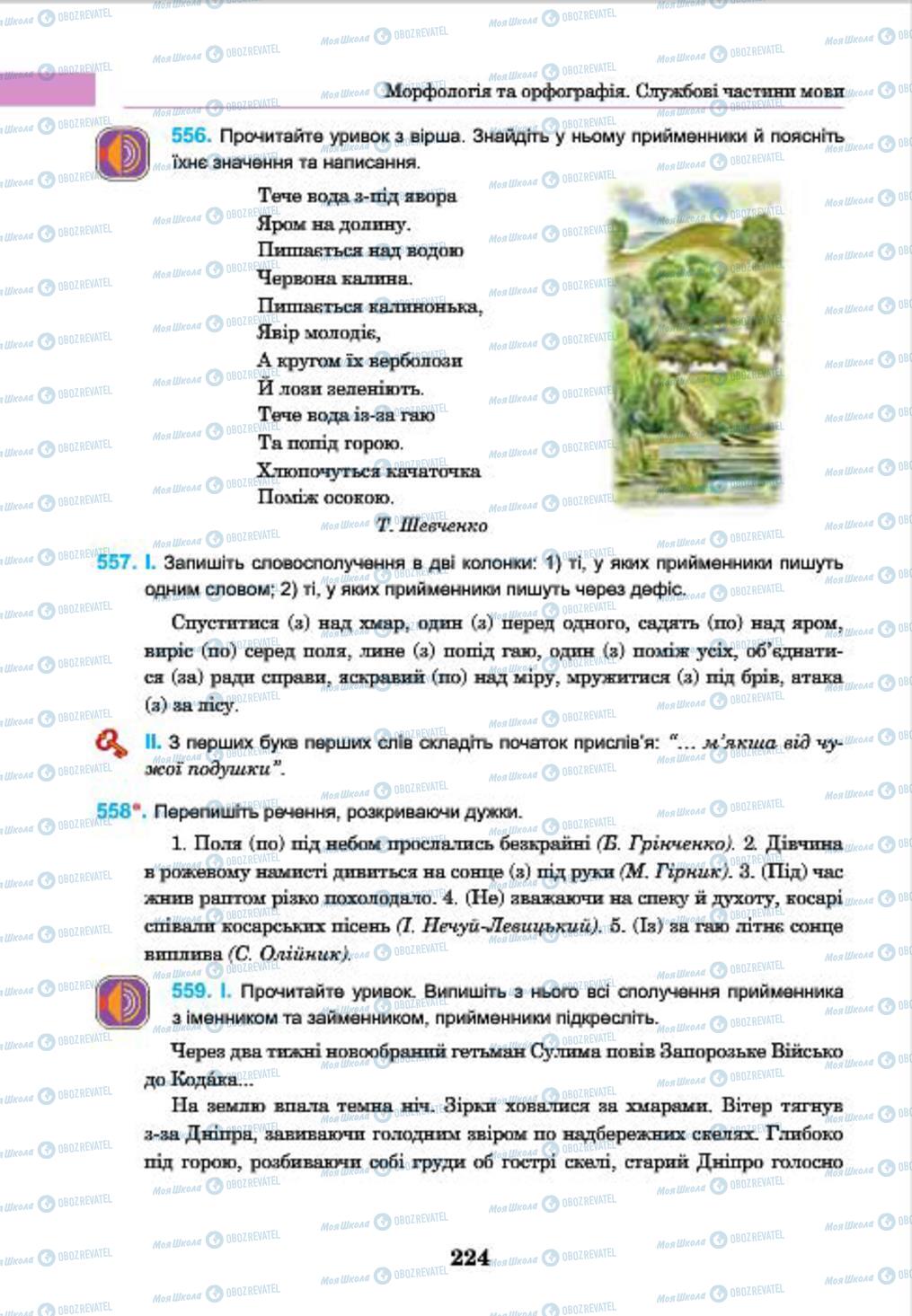 Підручники Українська мова 7 клас сторінка 224