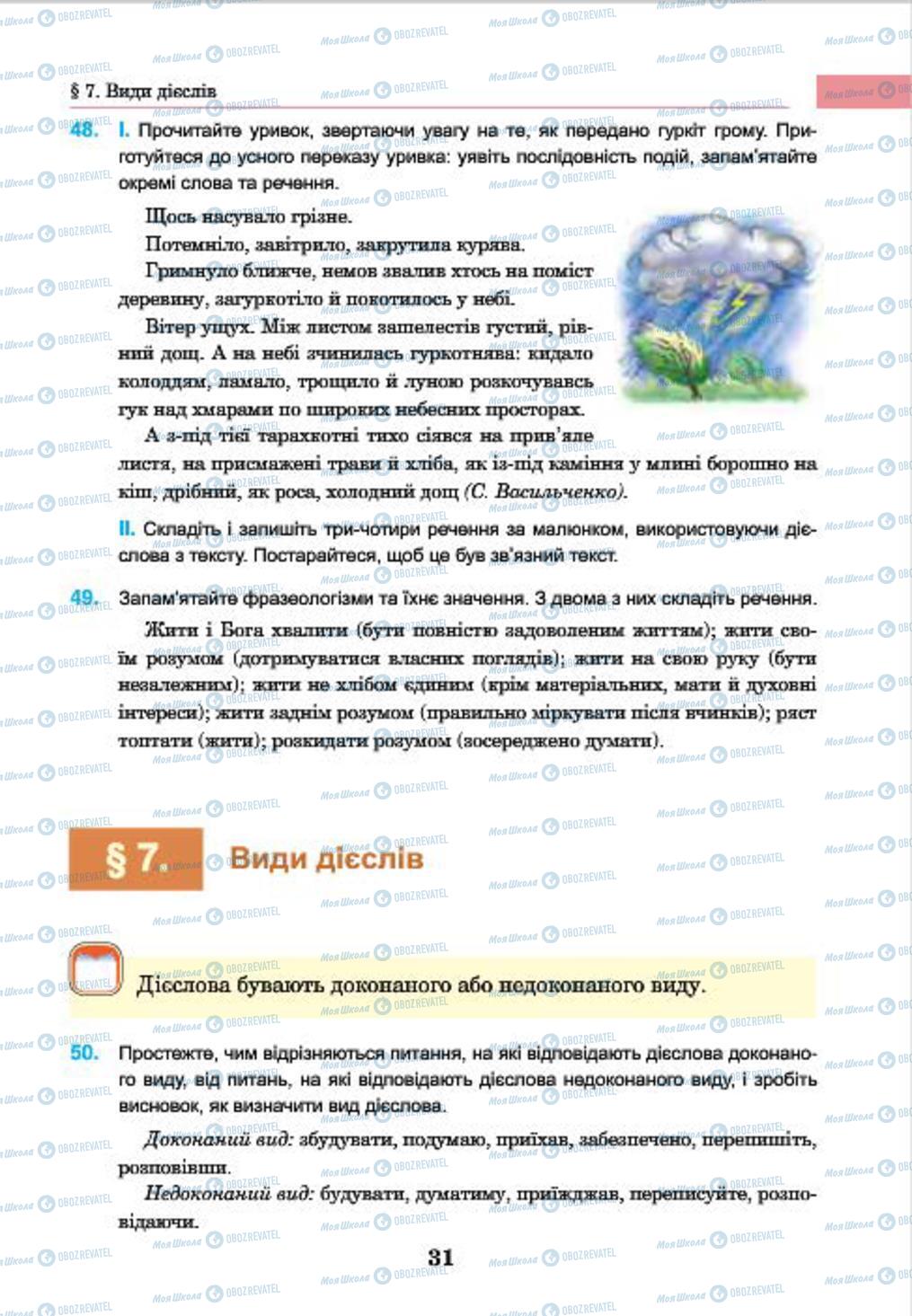 Підручники Українська мова 7 клас сторінка 31