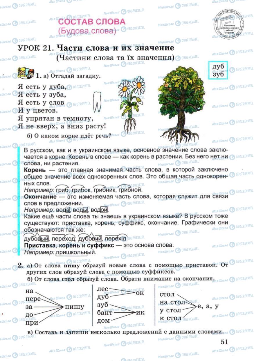 Підручники Російська мова 4 клас сторінка 51