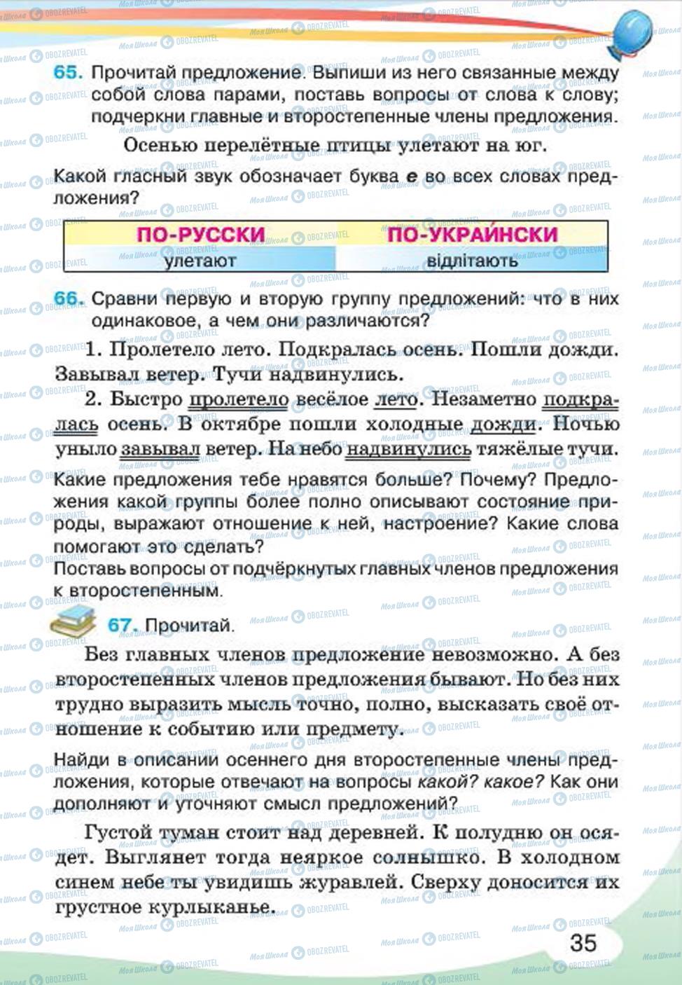 Підручники Російська мова 4 клас сторінка 35