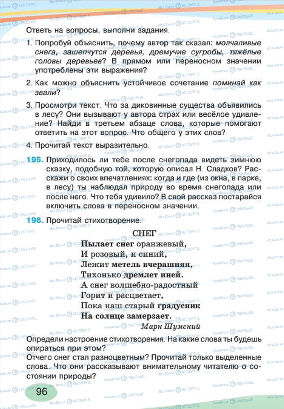 Учебники Русский язык 4 класс страница 96