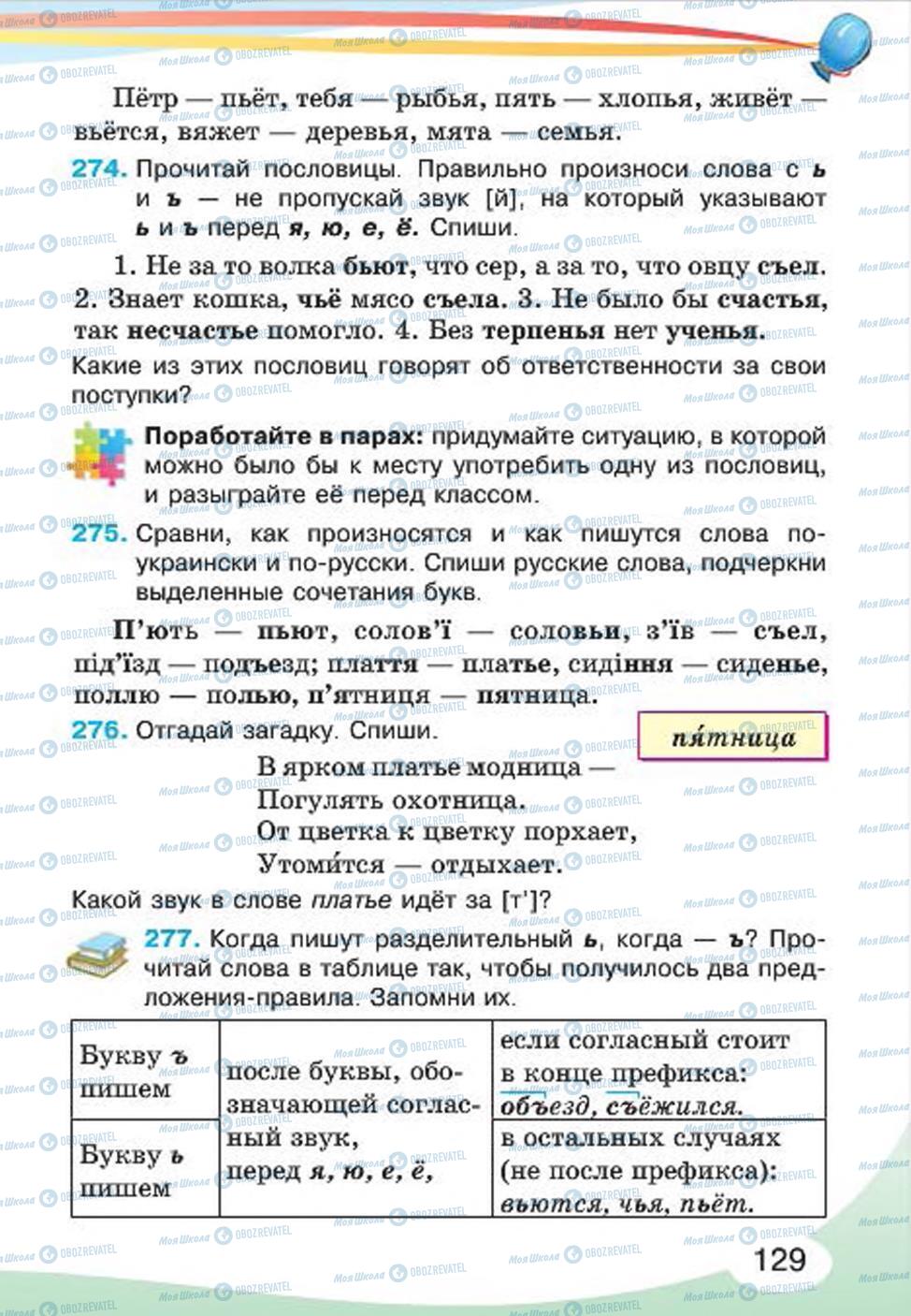 Підручники Російська мова 4 клас сторінка 129