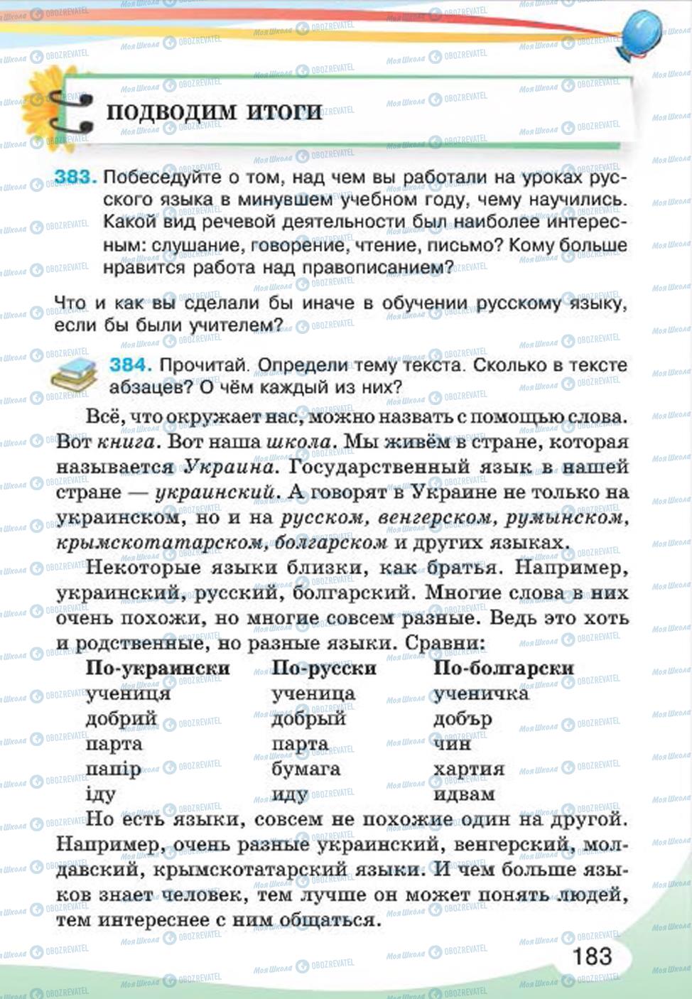 Учебники Русский язык 4 класс страница 183