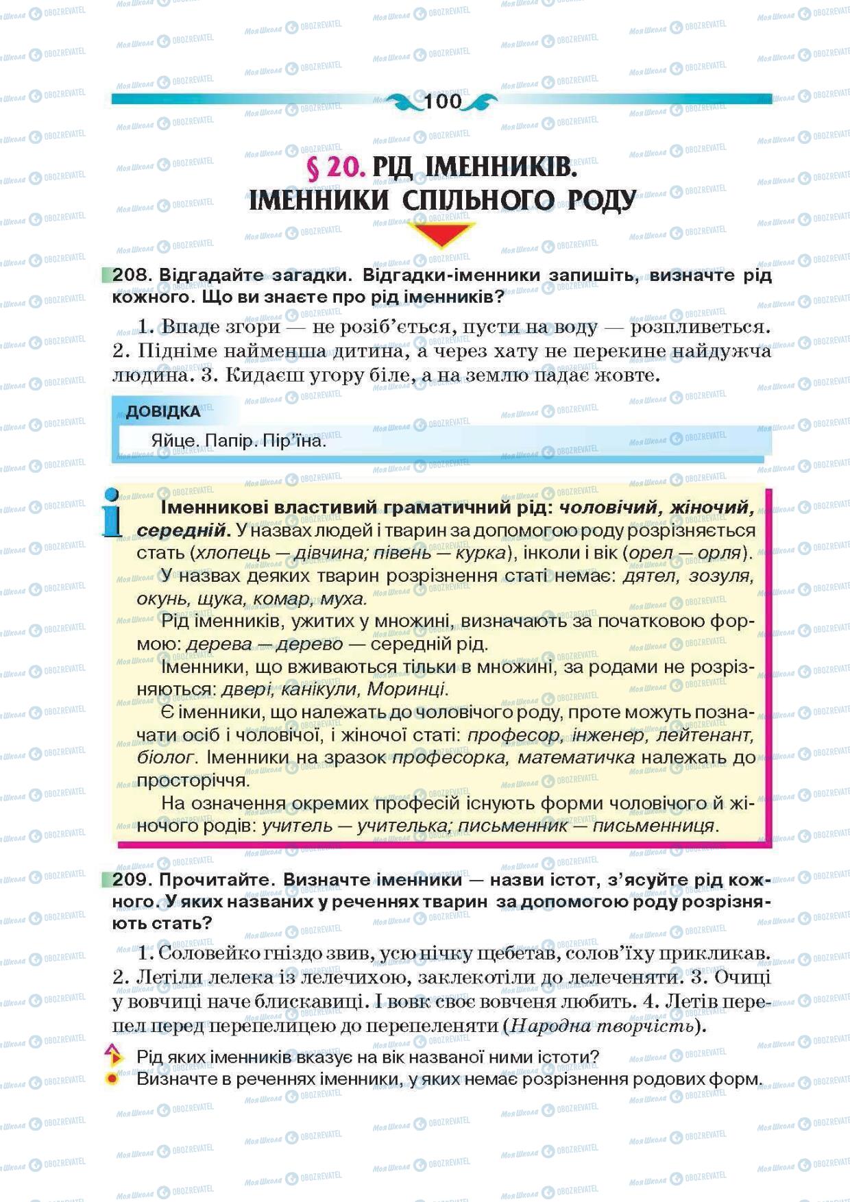 Підручники Українська мова 6 клас сторінка 100