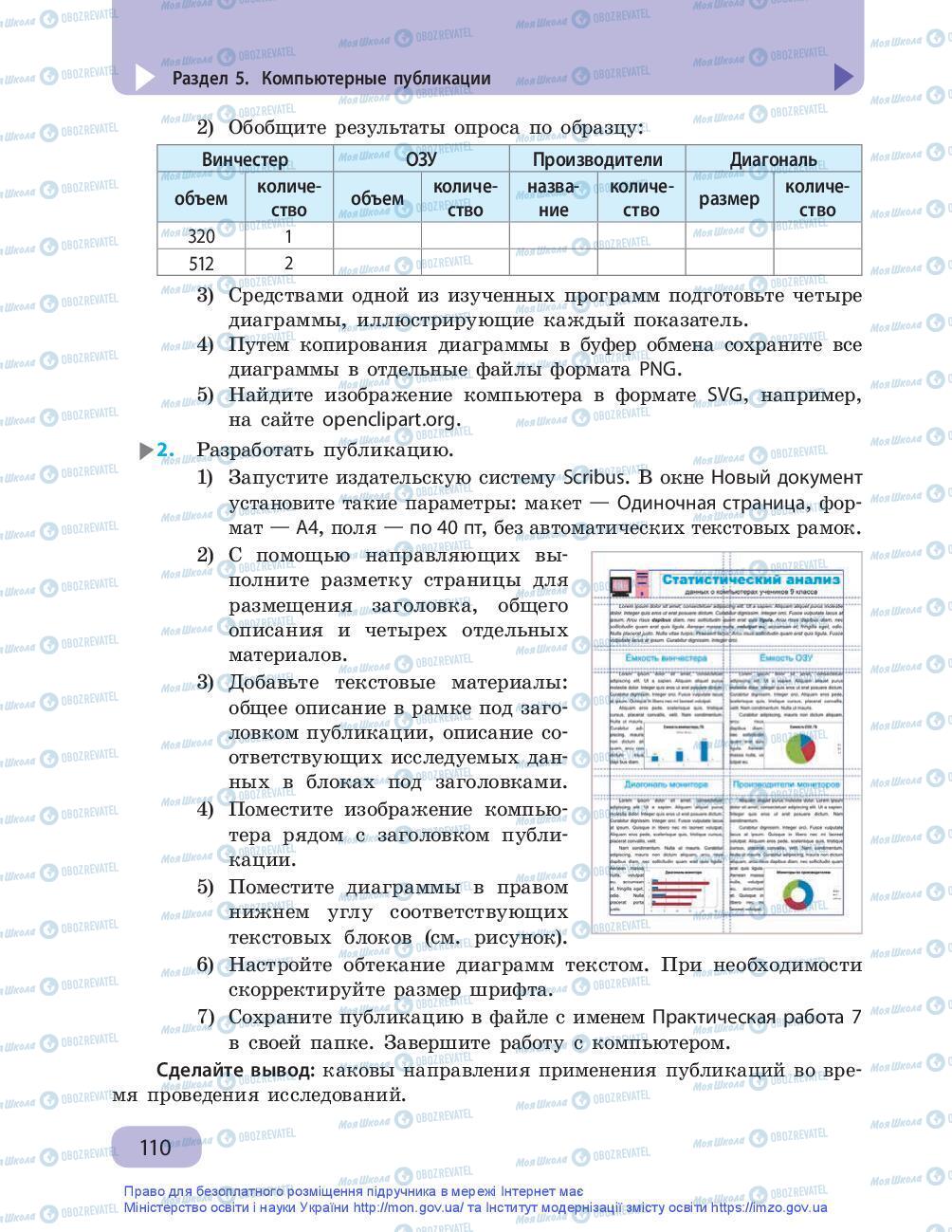 Підручники Інформатика 9 клас сторінка 110