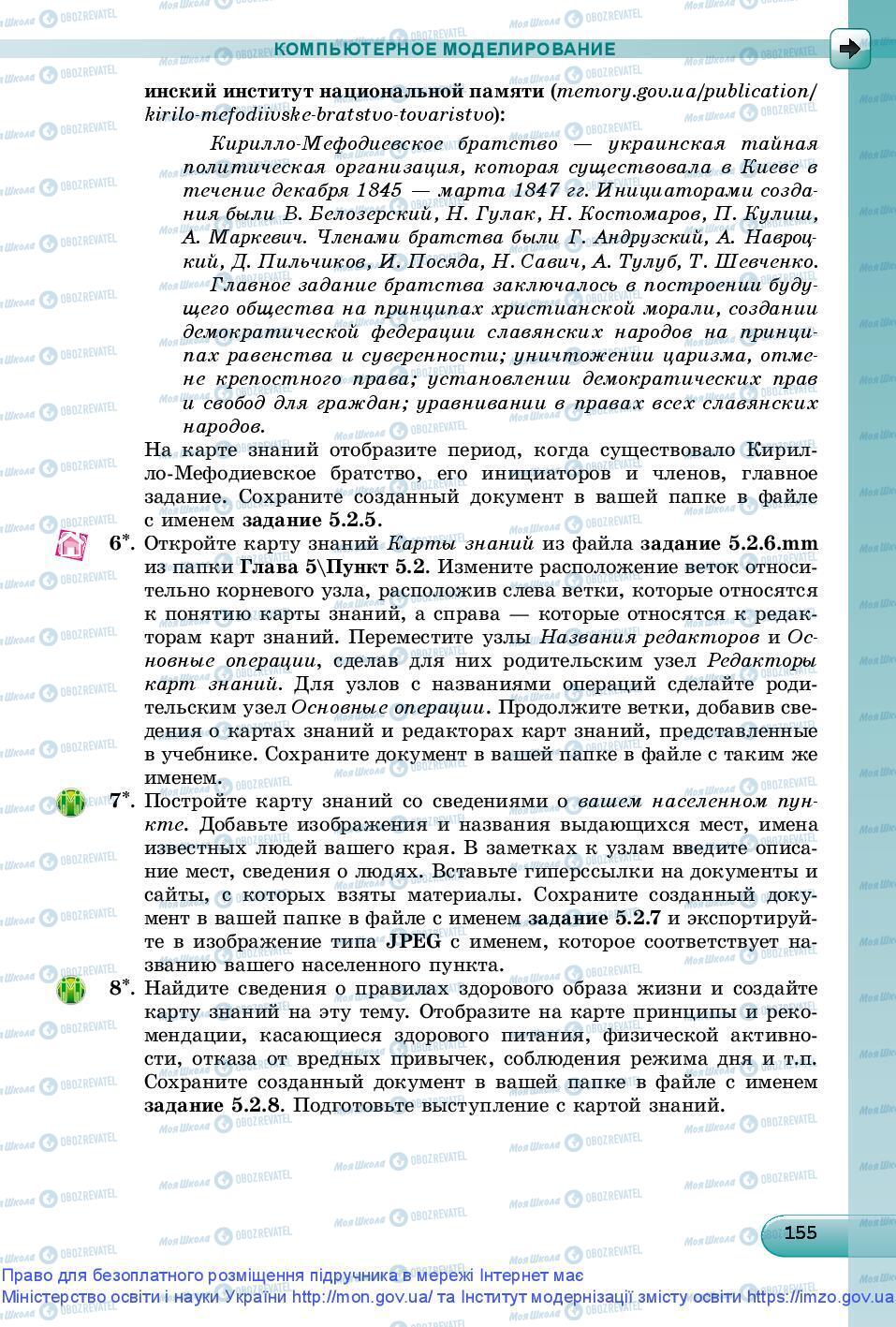 Підручники Інформатика 9 клас сторінка 155