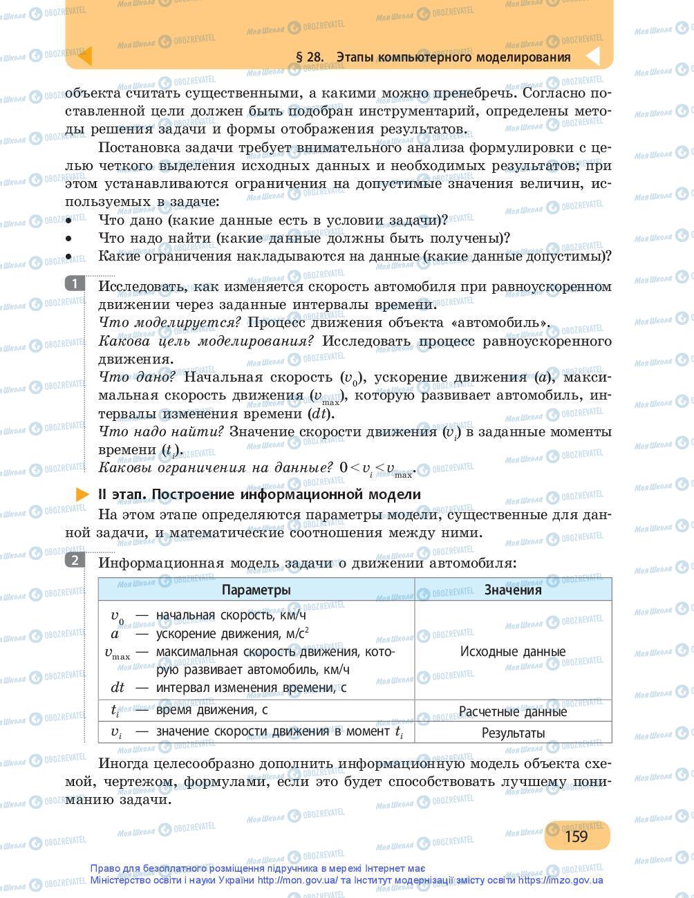 Підручники Інформатика 9 клас сторінка 159