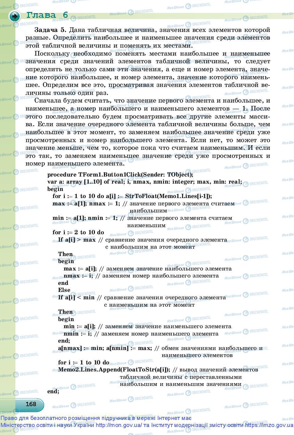 Підручники Інформатика 9 клас сторінка 168