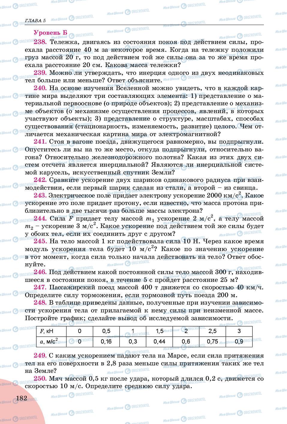 Підручники Фізика 9 клас сторінка 182